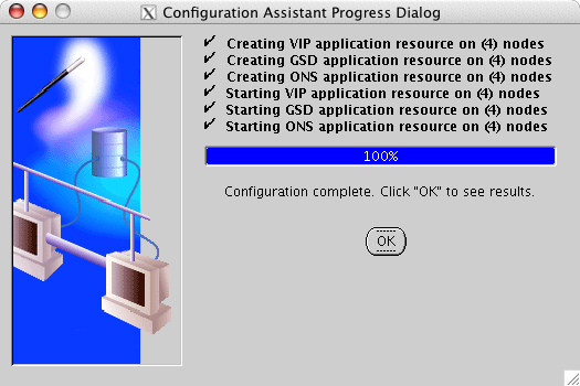 VIP Configuration Assistant: Progress dialog